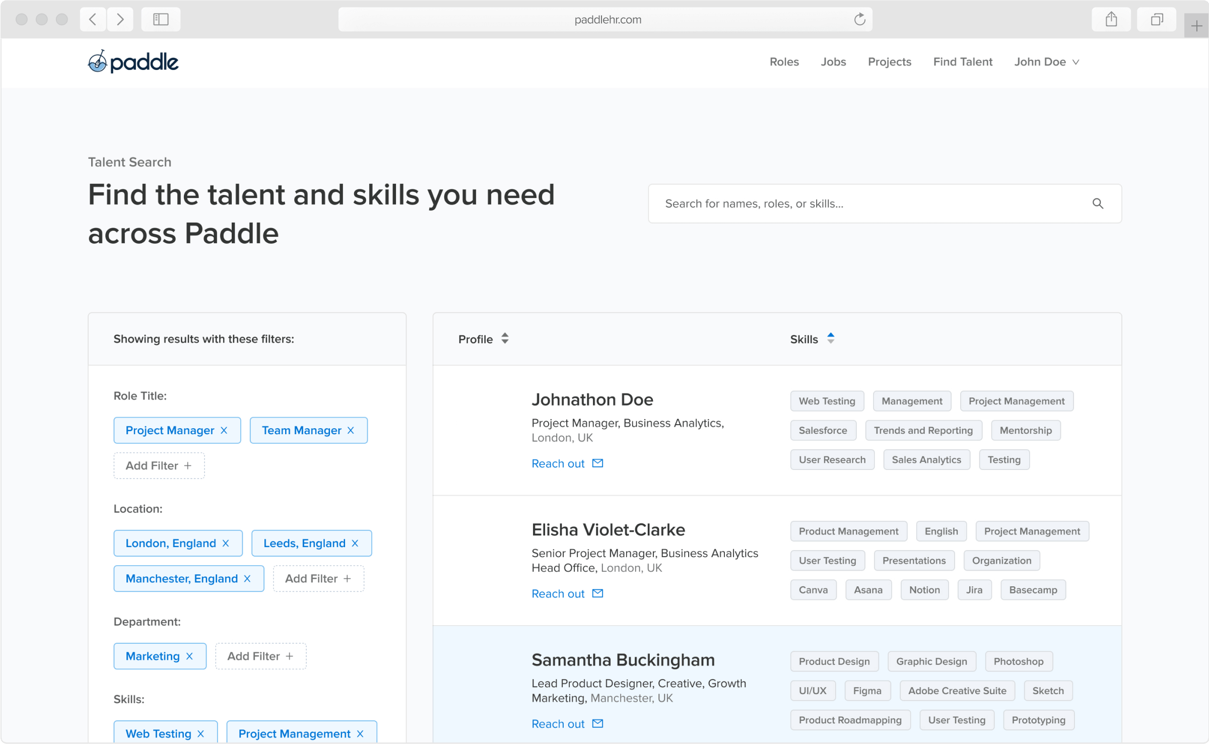 Paddle Talent Search